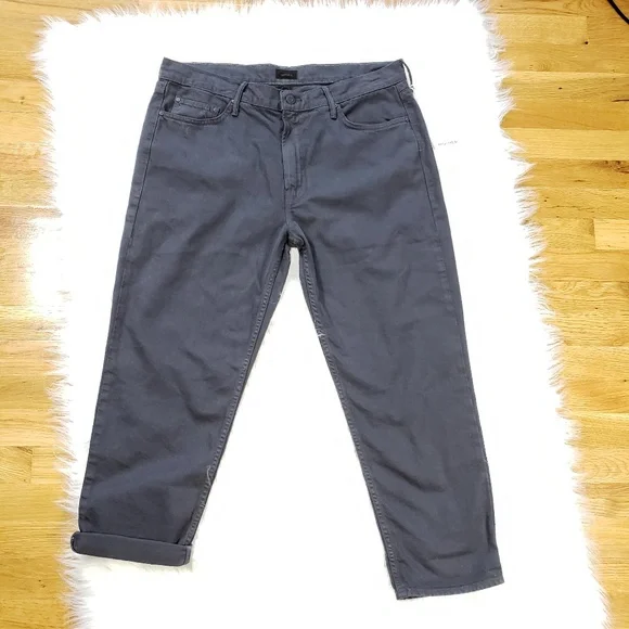 NWT MOTHER The Dropout Black Crop (32)